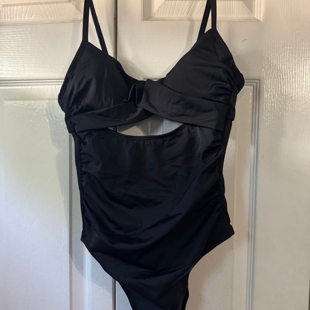 Shade & Shore Black High Leg Swimsuit
